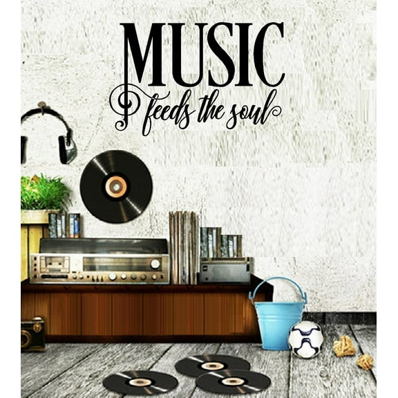 Music feeds the Soul: Wall Decal (13" x 20")