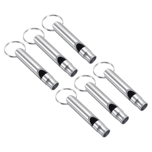 Unique Bargains Survie Sifflet, 6 Pack Fort Sifflet de Sécurité Sonore pour la Randonnée, Argent