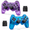 Transparent Blue + Transparent Purple, variant on RetroFam 2Pack PS2 Controller Wireless for Playstation 2 Game Console, Black