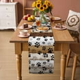 thumbnail image 3 of Brown Paw Print Table Runner, Vintage Farmhouse Country Wooden Grain Washable Cotton Linen Table Runners 48 Inches Long, Dresser Scarf Runner for Nightstand/Coffee/End Tables 13''x48'', 3 of 8
