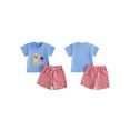 thumbnail image 2 of BemeyourBBs Toddler Baby Boy 4th of  July Outfit Newborn Baby Memorial Day Independent Day Outfit Patriot Dog Flag Embroidery Short Sleeve T-shirt with Plaid Shorts Set Baby Boys Summer Clothes, 2 of 9