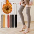 thumbnail image 2 of 1 Pair Velvet Knee Socks Warmth Protection Thick Autumn Lady Wear-resistant Over-the-Knee Sleeves for Cold Winter, 2 of 7