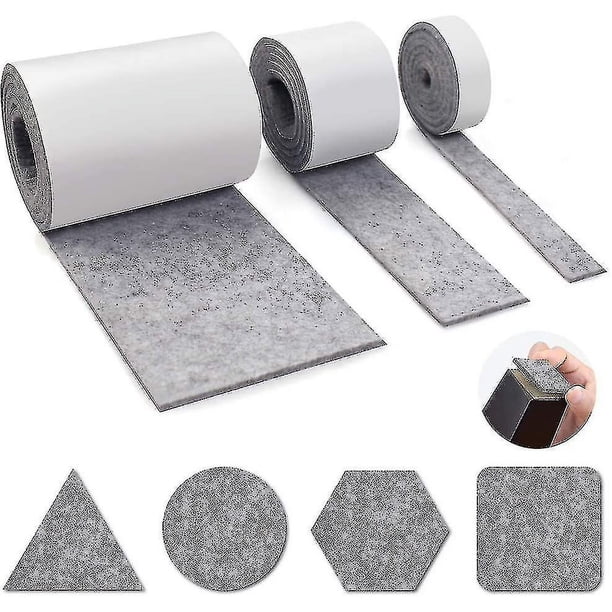 Fieltro Autoadhesivo YONGSHENG 100 cm X 10 cm 3 Rollos Gris