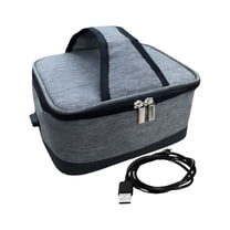 HIBIBUD USB Food Warmer Thermal Bag,Electric Heated Lunch Box,Lunch Heater Tote,Meal Reheating,Food Heating Bag,Lunch Box for Picnic,Gray