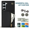 thumbnail image 6 of Crossbody Wallet Case for Samsung Galaxy S23, PU Leather Zipper Handbag Purse Flip Cover with Kickstand Case for Samsung Galaxy S23 ZP Black, 6 of 17