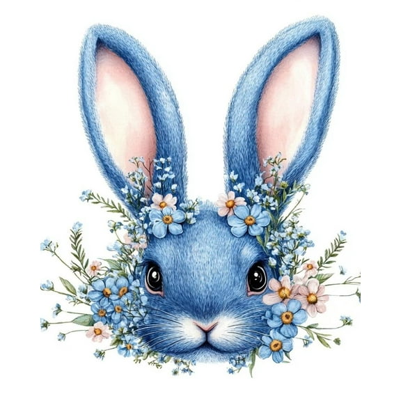 Paint by Numbers for Adults Kids Beginner Blue Rabbit Wreath DIY Acrylic Painting by Numbers Kits with Brushes Acrylic Pigment Home Decoration Gifts 16 x 20 inch