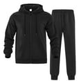 thumbnail image 5 of Men Full Zip Hoodie and Sweatpants Set Two Piece Tracksuit Long Sleeve Hooded Jacket with Drawstring Pants Pockets, 5 of 5