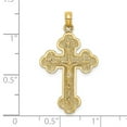 thumbnail image 3 of FB Jewels 14K Yellow Gold Crucifix with Spade Tips 2D Pendant, 3 of 4
