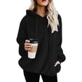 thumbnail image 1 of Sudadera con capucha y bolsillos extragrandes y acogedores para mujer, sudadera deportiva de polar, 1 of 5