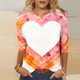 thumbnail image 1 of Xuyuer Valentine's Day 3/4 Sleeve Tee - Ladies' 3/4 Sleeve Printed T-Shirt for Romantic Date Nights, Love-Themed Photo Shoots, Unique Heart Pattern Statement Wear & Couples' Matching Style, 1 of 6