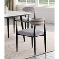 thumbnail image 4 of Miekor Furniture Modern Contemporary 5pc Dining Set White Sintered Stone Table and Gray Chairs Fabric Upholstered Stylish Furniture 93699, 4 of 12