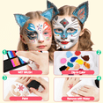 thumbnail image 4 of Face Body Paint Kit – 42 Colors Water-Based & Oil-Based Non-Toxic Makeup Palette with Brushes & Stencils,Safe for Kids & Adults,Halloween,Cosplay,SFX,Party & Stage Makeup, 4 of 8