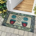 thumbnail image 6 of Door Mat, Welcome Mat 18x 30 Inch Front Door Mat Outdoors for Home Entrance Outdoors Mat for Outside Entry Way Doormat Entry Rugs, Heavy Duty Non Slip Rubber Back Low Profile, Pot Plant, 6 of 6