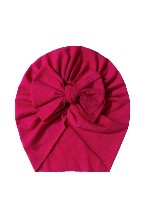 Toddler Headband Super Stretchy Soft Knot Baby Girl Headbands with Hair Bows Nylon Head Wrap For Newborn Baby Girls Infants Hot Pink,0-2 Years