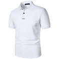 thumbnail image 6 of Afdoent Mens Polo Shirts Solid Color Versatile Male Leisure Loose Collar Button Open Collar Ribbed Sports Short Sleeve Shirt Casual Outdoor, 6 of 6