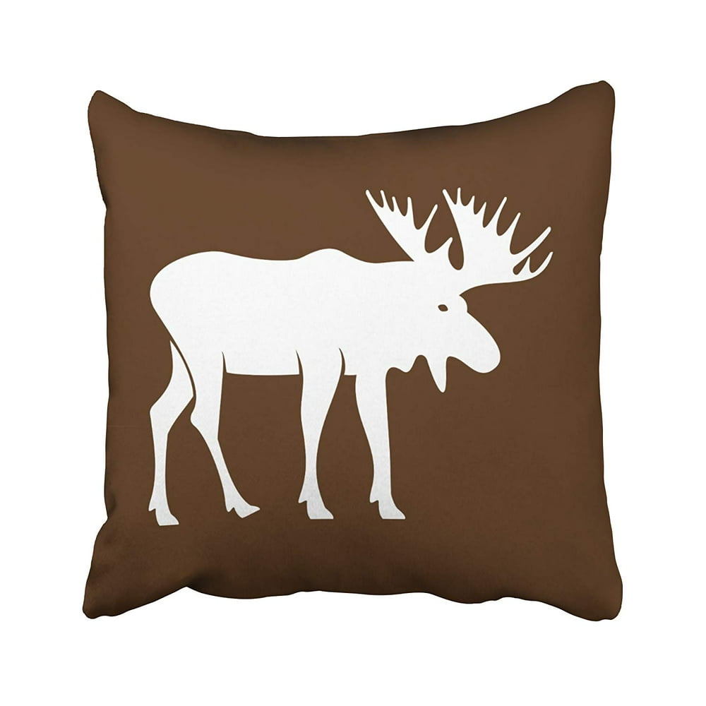 ARTJIA Woodland Moose In Chocolate Brown Pillowcase Pillow ...