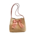 thumbnail image 2 of Bolso de hombro de paja tejida para mujer | Bolso tote de hierba | Bolso bandolera informal con lazo | Bolso de playa ligero y transpirable para viajes y compras de verano, 2 of 7