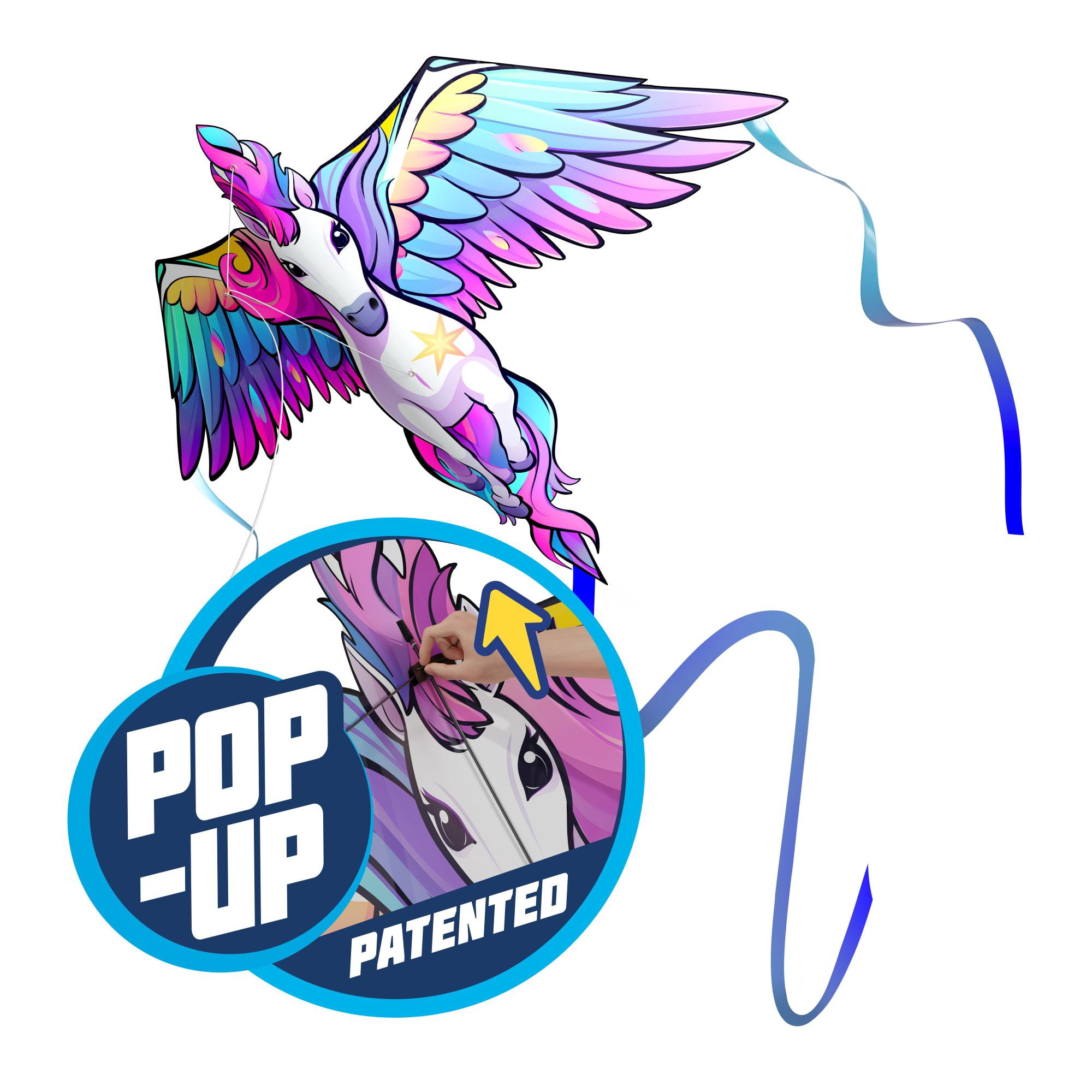 Wicked Kites Ready 2 Fly Pegasus XXL Premium 53" 3D Pop-Up Ripstop fabric Kite