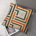 thumbnail image 7 of Rectangle Orange Beige Geometric Plaid Cut Velvet Cushion Case Modern Throw Pillow Cover Decorative Pillow for Couch Sofa Living Room Bedroom Car, 7 of 7