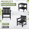 thumbnail image 4 of SERWALL 3 Piece Patio Bistro Set, All-Weather HDPE Outdoor Furniture with 2 Chairs & Side Table for Porch, Balcony & Deck, Black, 4 of 9