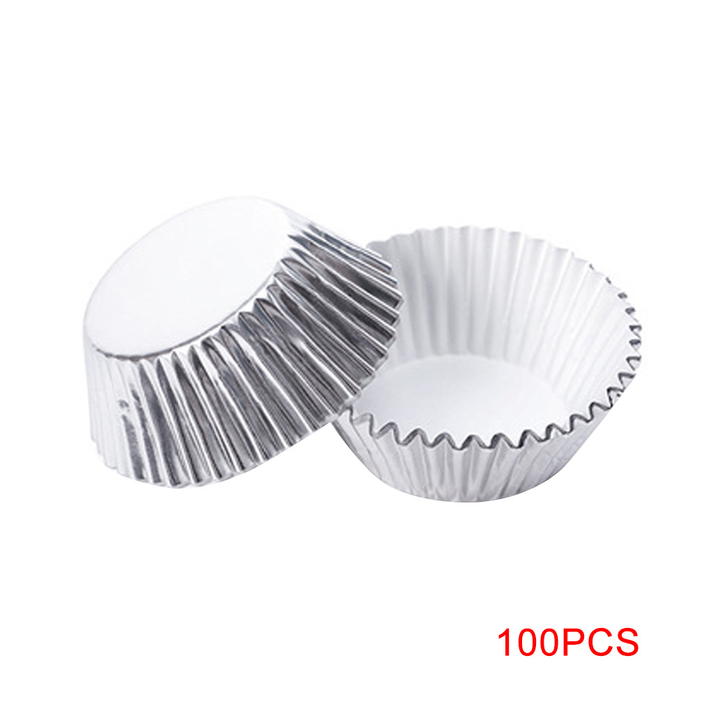 1111Fourone 100pcs Paper Cupcake Cup Aluminium Foil Muffin Baking Cups