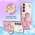 thumbnail image 3 of (3in1 for Samsung Galaxy S23 FE Case for Women Girls Glitter Girly Cute Bling Flowers Phone Cases with Ring Stand Design Sparkle Floral Shiny Pretty Cover for Samsung S23 FE 5G 6.4'', 3 of 12