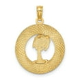 thumbnail image 5 of Auriga Fine Jewelry 14K Yellow Gold SIESTA KEY FLORIDA w/Palm Tree Circle Charm (L - 24.05 mm, W - 18.75 mm), 5 of 6