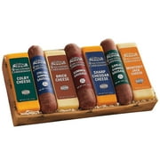 The Wisconsin Cheeseman Cheese and Sausage Combo - Featuring Colby, Brick, Sharp Cheddar, and Monterey Jack Cheese Bars, Italian, Original, Garlic Summer Sausages, Premium Gift for Charcuterie Boards