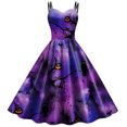 thumbnail image 2 of EGNMCR Robes de Soirée pour Femmes, Robes Formelles pour Femmes, Robes de Cocktail pour Femmes, Robes Décontractées Sans Manches à Bretelles Imprimées, Robe Rétro à Double Épaule Col en V pour Femmes, 2 of 5
