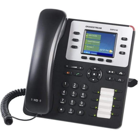 Grandstream GXP2130 IP Phone | 3 Lines, 3 SIP Accounts | 2.8-Inch Color Display | Dual-Port Gigabit Ethernet with Integrated PoE