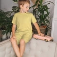 thumbnail image 4 of Fotbe Yellow Gingham Pijama Estampada de 2 Piezas para Niños – Ropa de Dormir de Manga Corta Cómoda para Niños y Niñas, Camiseta y Shorts de Algodón-XX-Large, 4 of 6