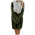 thumbnail image 1 of WTXUE Robes Grande Taille, Robes en Tricot Manches Longues Col Rond en Ligne, Robe Chandail Tendance Manches Longues Solides Vestidos Femmes Grande Taille, Vert Taille g(US:6), 1 of 6