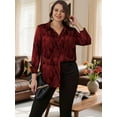 thumbnail image 5 of Cuteduck Women Plus Size Floral Printed Button Down Shirt Lapel Long Sleeve Fall Casual Lightweight Boho Dressy Top 1X-5X, 5 of 7