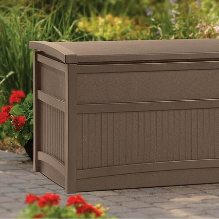 Suncast 50 Gallon Capacity Resin Outdoor Patio Storage Deck Box Brown 2 Pack Walmart Canada