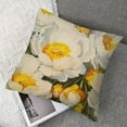thumbnail image 7 of Fenyluxe Throw Pillow Cover Oil Painting Peonies Indy Bloom Yellow Floral Decorative 2pcs Home Office Throw Waist Lumbar Pillow Case Cushion Cover  White, 7 of 7