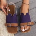thumbnail image 5 of Summer New Plus-size One-line Buckle Matching Color To Wear Beach Sandals Sandals for Women 2025 Purple 39, 5 of 8