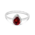 thumbnail image 6 of 10k White Gold Pear Garnet And Diamond Ring, 6 of 6