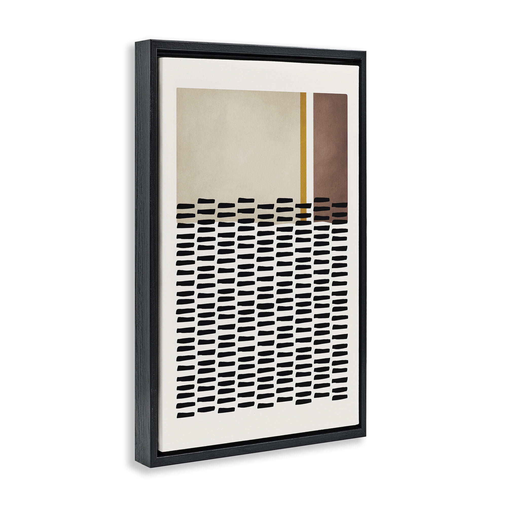 Stupell Industries Cosby Street Patterned Abstract Painting Black Floater Framed Canvas Art Print Wall Art, 17 x 25