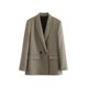 thumbnail image 1 of TRAF-chaqueta a cuadros de doble botonadura para mujer, abrigo Vintage de manga larga con bolsillos y solapa, prendas de vestir exteriores, prendas de vestir elegantes, 1 of 5