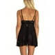 thumbnail image 5 of Vestido de dormir sexy para mujer Conjunto de lencería en V profundo Conjunto de ropa interior Camisón, Negro, M Vogacara XX000095-04, 5 of 7