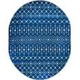 thumbnail image 3 of Unique Loom Tribal Trellis Collection Area Rug - Alaoui (7' 10" x 10' Oval Navy Blue/Ivory), 3 of 11
