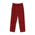 thumbnail image 4 of Disketp Red Black Houndstooth Men'S Pajama Pants - Ultra Soft Fleece Sleep And Lounge Pants (Size: S-Xxl), 4 of 9