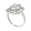 thumbnail image 2 of 2.62 ct Emerald Cut White Sapphire with Simulated Diamond Halo Accents 14K White Gold Womens Engagement Ring, 2 of 5