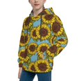 thumbnail image 2 of Haiem Sunflowers Pattern Boys Hoodie, Youth Pullover Hooded Sweatshirt, Kangaroo Pocket Hoodie for Kids Girls -X-Large, 2 of 6