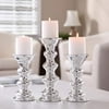 Better Homes and Gardens Ceramic Metallic Pillar Candle Holders, Set of 3