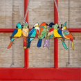 thumbnail image 3 of Adorno para colgar en la ventana con pájaros teñidos de varios colores, atrapasol acrílico con pájaros en un panel de alambre para ventana, 2 como se muestra, 3 of 5
