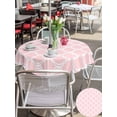 thumbnail image 5 of Outdoor Tablecloth with Umbrella Hole for Patio/Picnic/Party/Camping, Pink Morocco Waterproof Table Cloth Round Cover Washable, Geometric Moroccan National Abstract Art (Dia 54"), 5 of 8