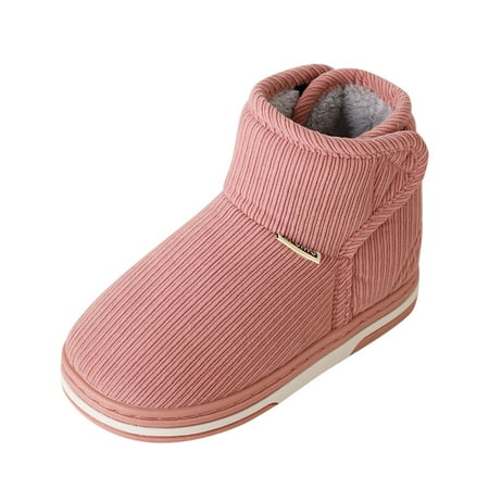 Vedolay Back To School Kids Cowboy Boots Winter Thicken Warm Waterproof Outdoor Ankle Booties Side Zipper Round Toe Shoes for Kids (Pink 13)