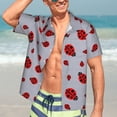 thumbnail image 7 of Disketp Ladybug Hawaiian Shirts for Men,Mens Casual Short Sleeve Button Down Shirts Beach Shirt,XX-Large, 7 of 7