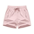 thumbnail image 2 of Roncen Women's Letter-Printed Casual Shorts - High-Waisted Elastic Waist with Zippered Pockets & Adjustable Tie-Waist Design, 2 of 9